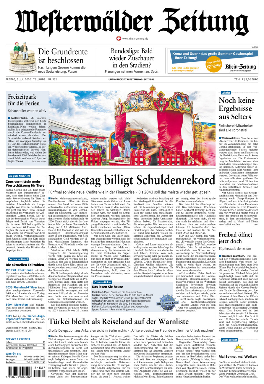 Westerwälder Zeitung vom Freitag, 03.07.2020