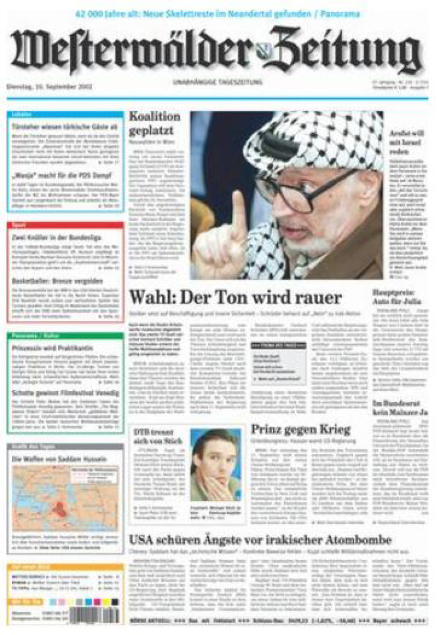 Westerwälder Zeitung vom Dienstag, 10.09.2002