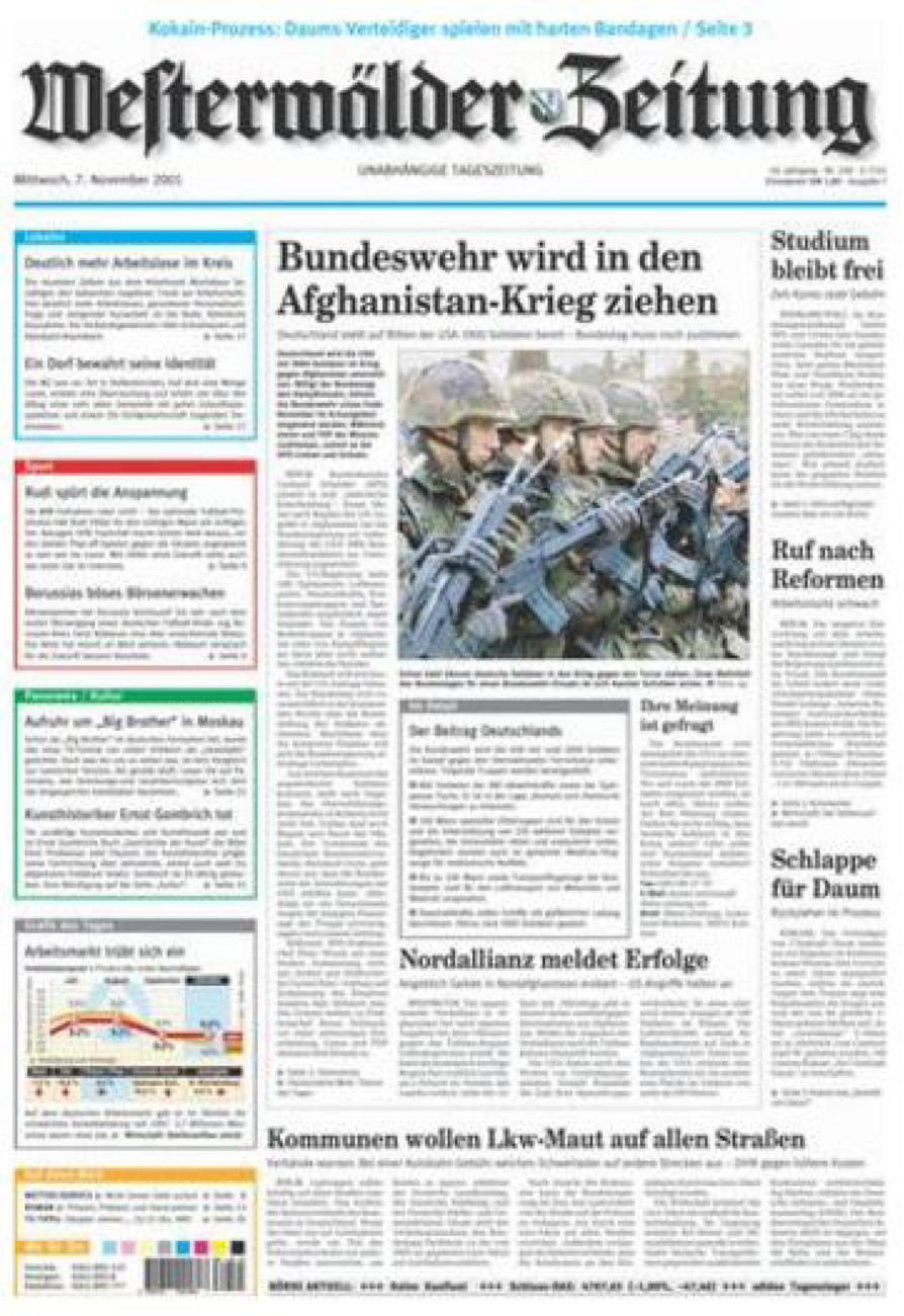 Westerwälder Zeitung vom Mittwoch, 07.11.2001