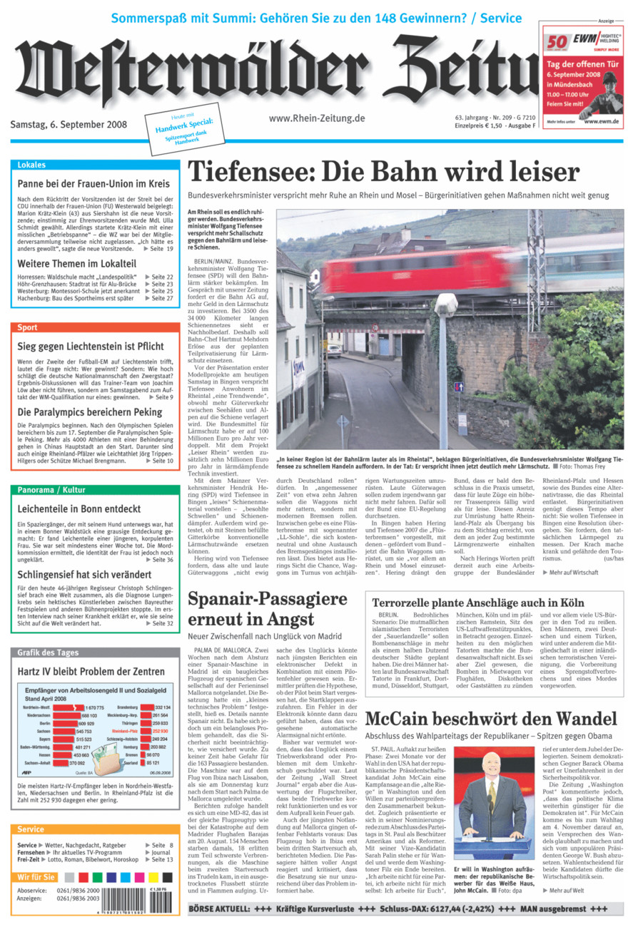 Westerwälder Zeitung vom Samstag, 06.09.2008