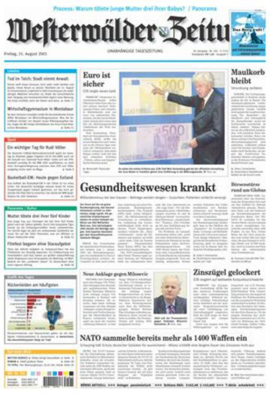 Westerwälder Zeitung vom Freitag, 31.08.2001