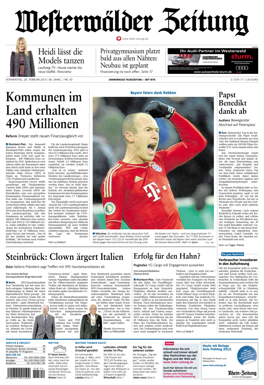 Westerwälder Zeitung vom Donnerstag, 28.02.2013