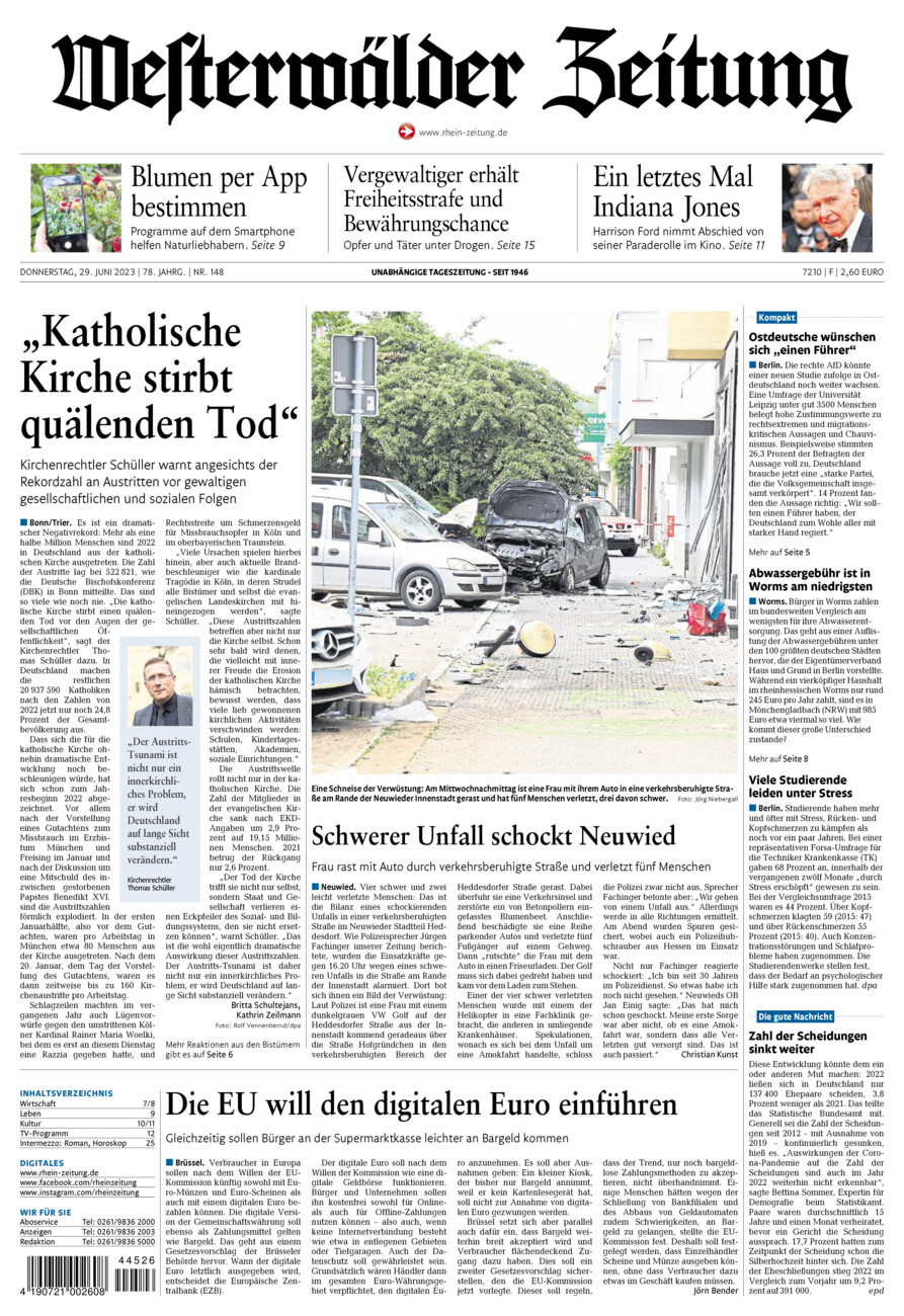 Westerwälder Zeitung vom Donnerstag, 29.06.2023