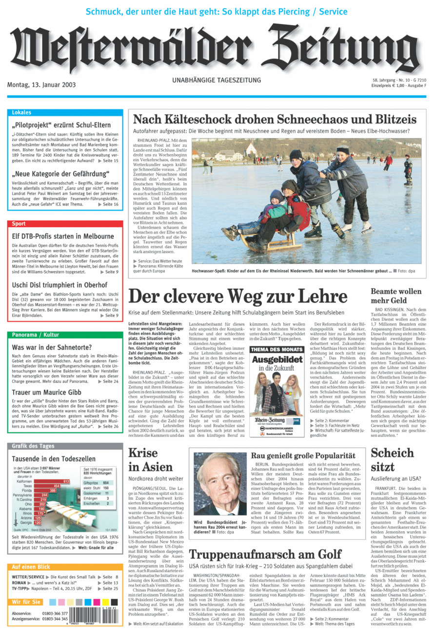 Westerwälder Zeitung vom Montag, 13.01.2003