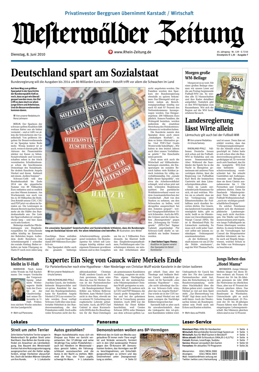 Westerwälder Zeitung vom Dienstag, 08.06.2010