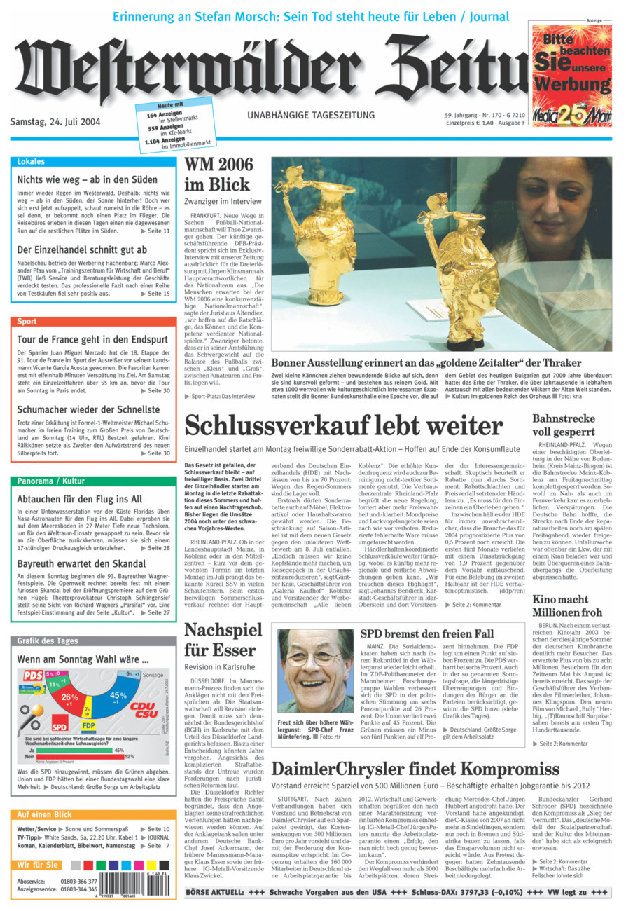 Westerwälder Zeitung vom Samstag, 24.07.2004