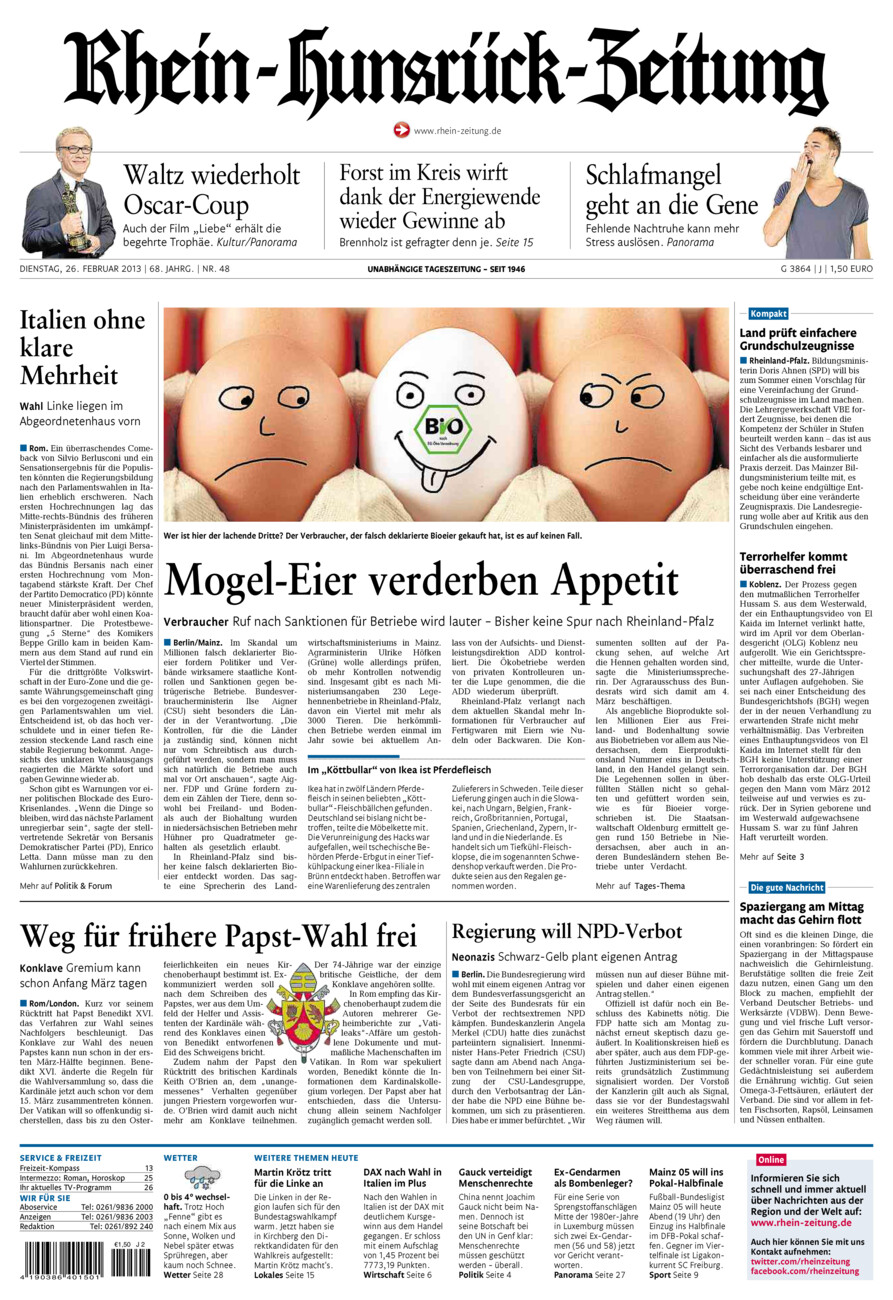 Rhein-Hunsrück-Zeitung vom Dienstag, 26.02.2013