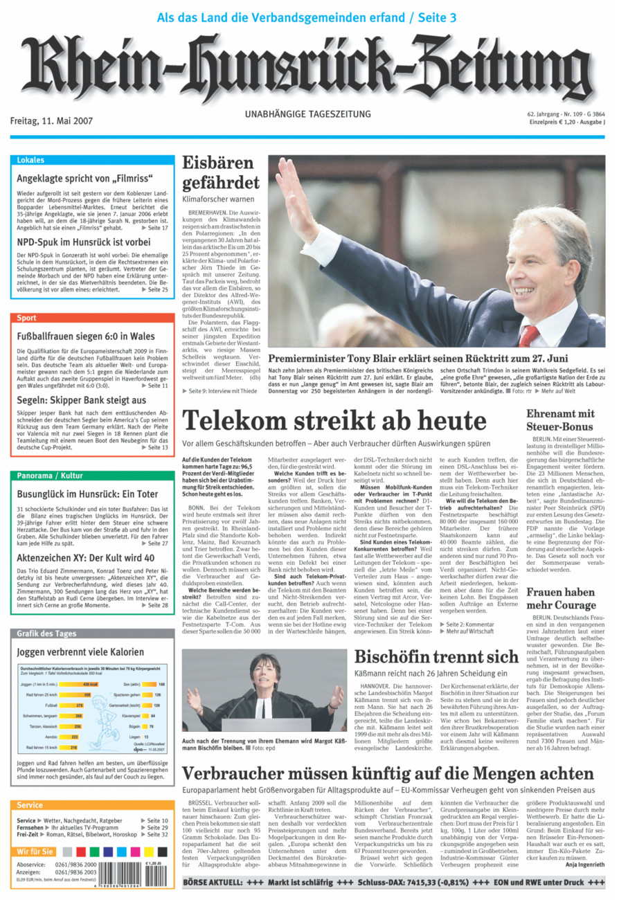 Rhein-Hunsrück-Zeitung vom Freitag, 11.05.2007