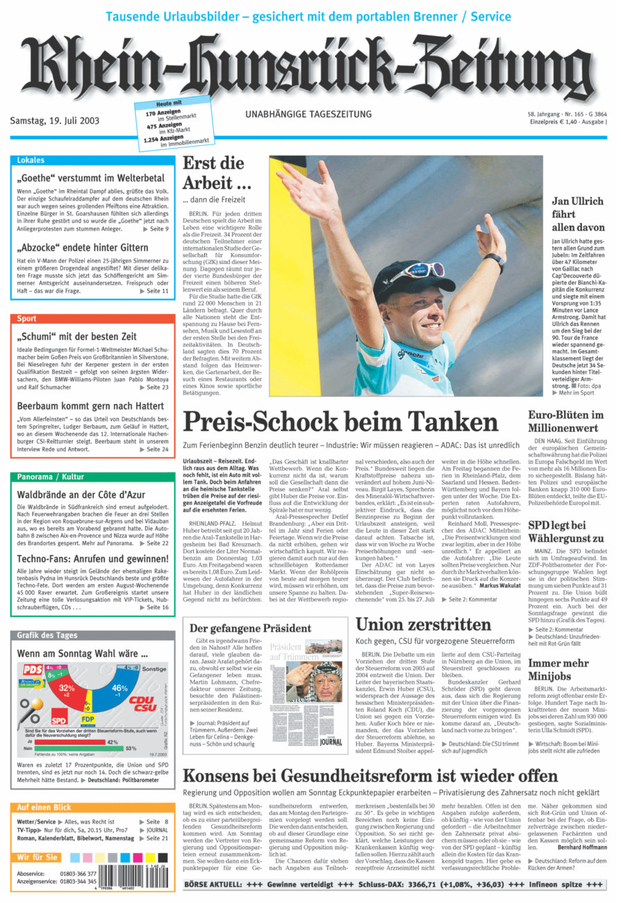 Rhein-Hunsrück-Zeitung vom Samstag, 19.07.2003