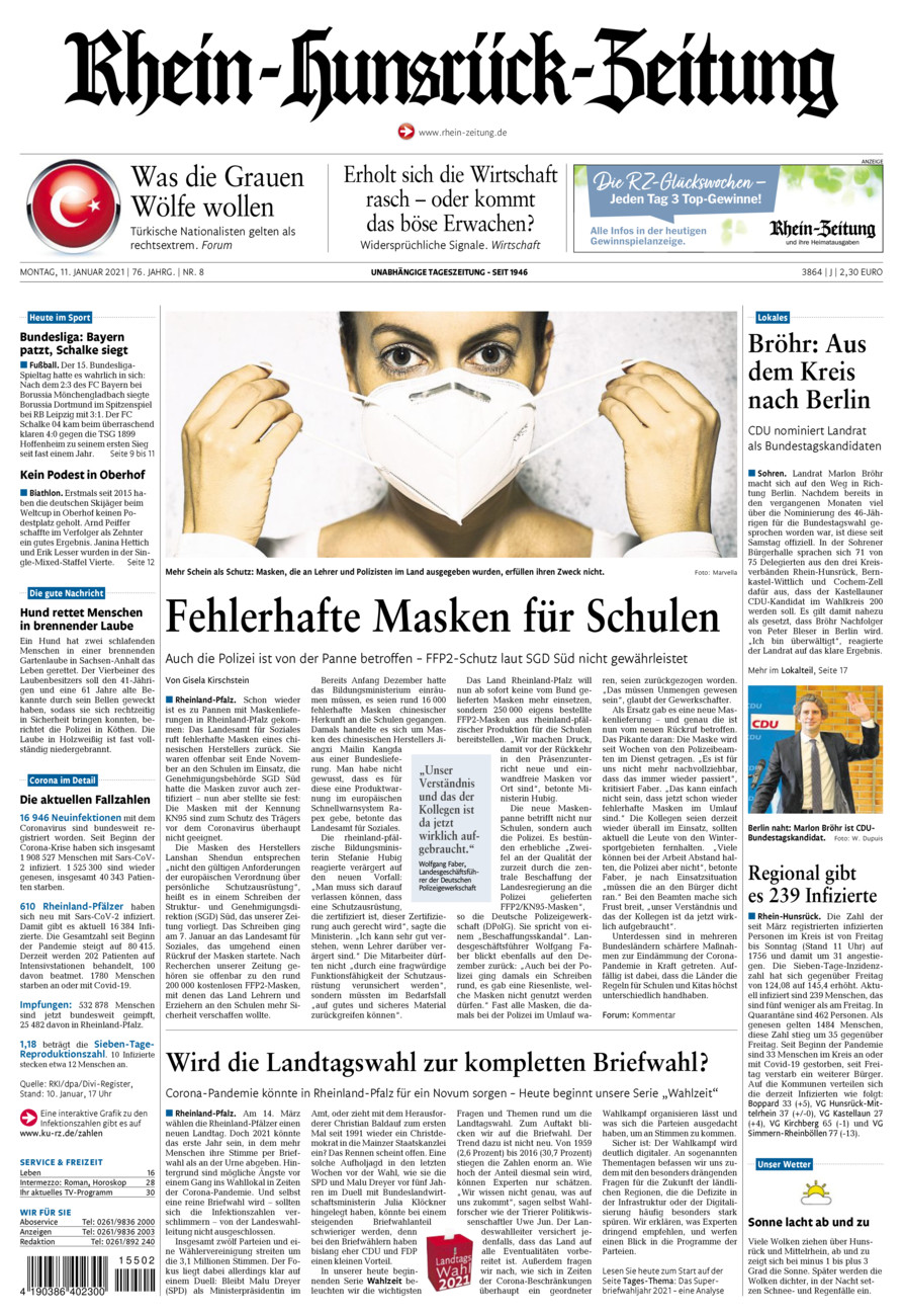 Rhein-Hunsrück-Zeitung vom Montag, 11.01.2021