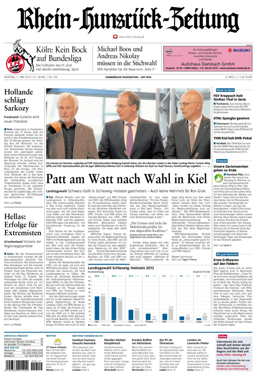 Rhein-Hunsrück-Zeitung vom Montag, 07.05.2012