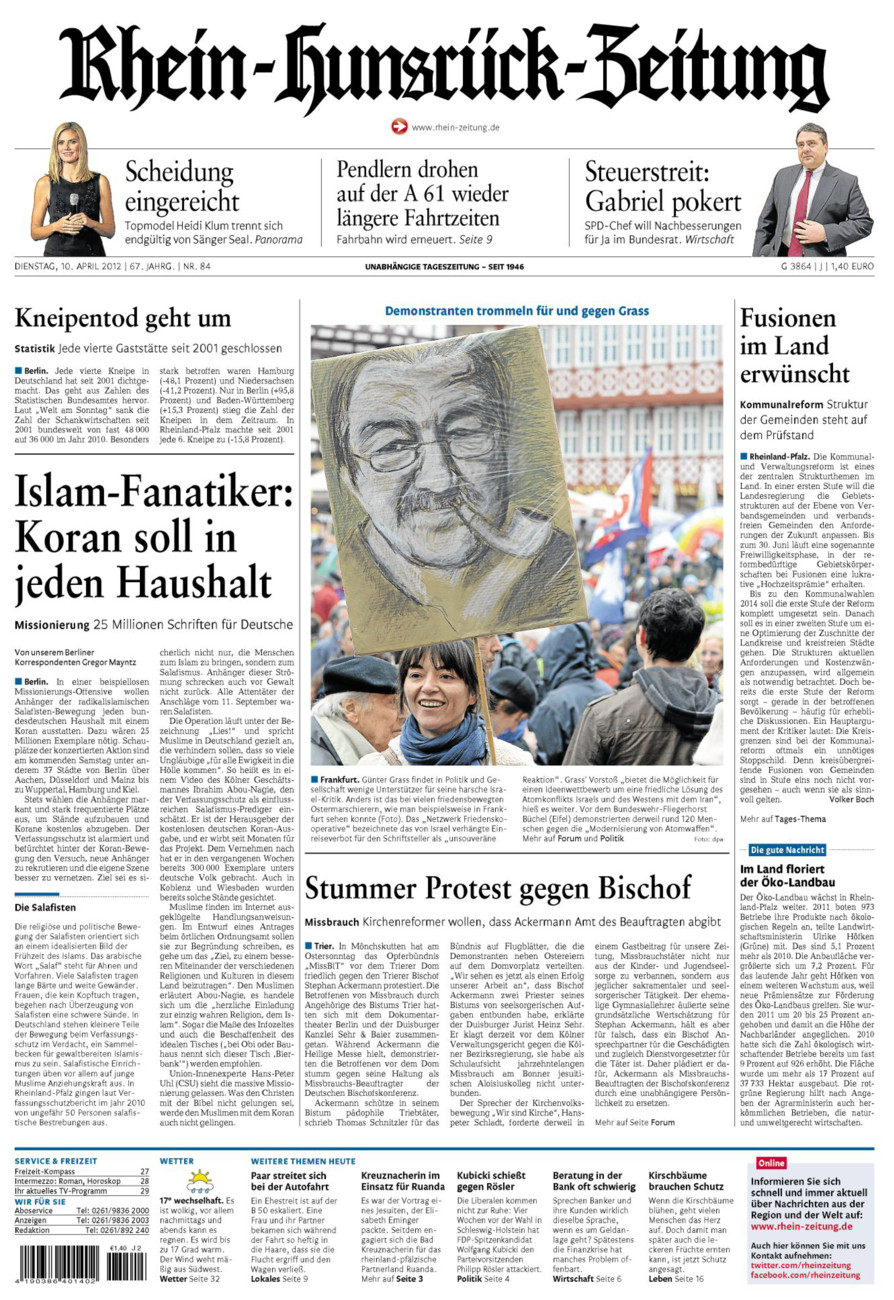 Rhein-Hunsrück-Zeitung vom Dienstag, 10.04.2012