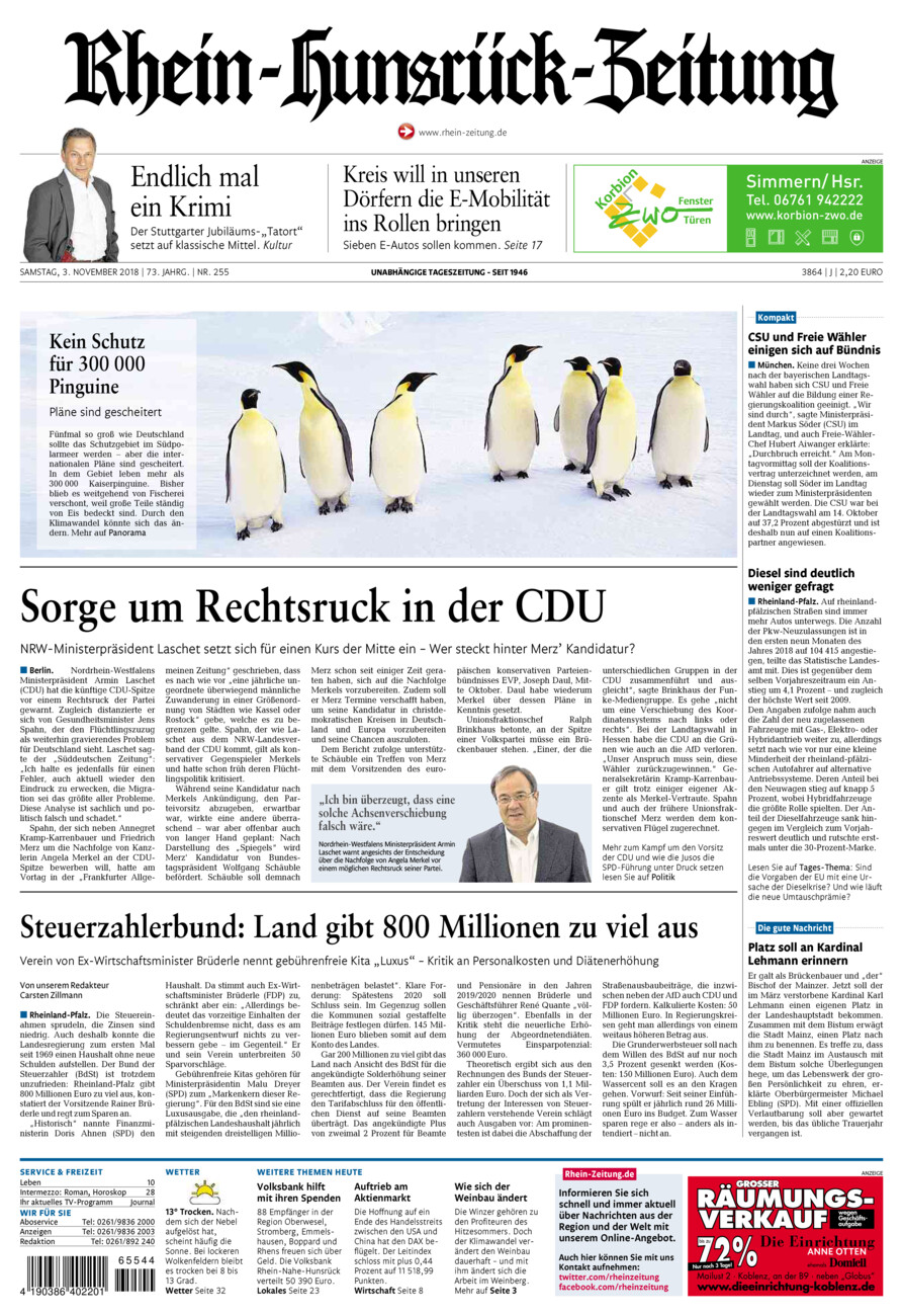 Rhein-Hunsrück-Zeitung vom Samstag, 03.11.2018