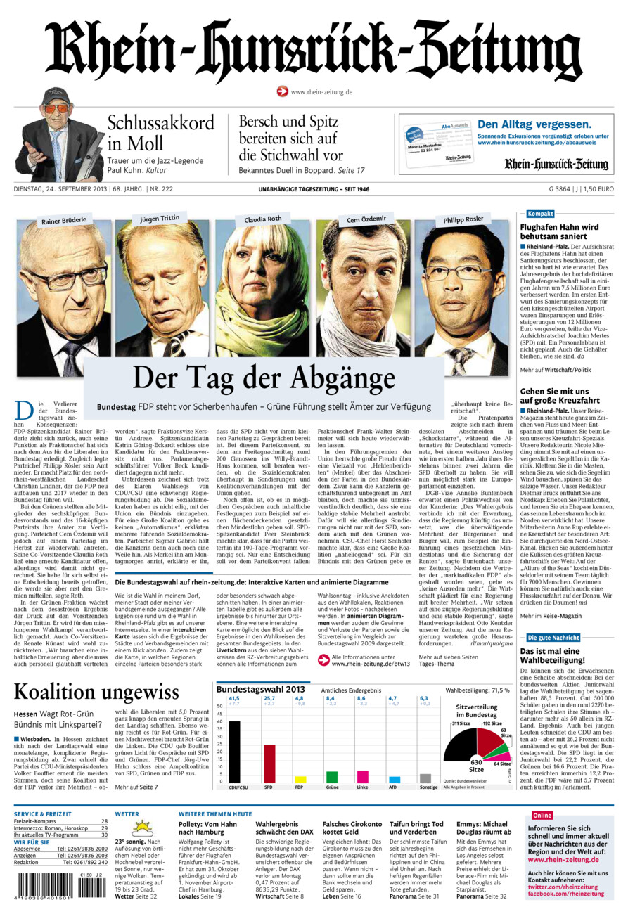 Rhein-Hunsrück-Zeitung vom Dienstag, 24.09.2013