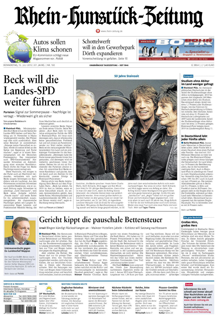 Rhein-Hunsrück-Zeitung vom Donnerstag, 12.07.2012