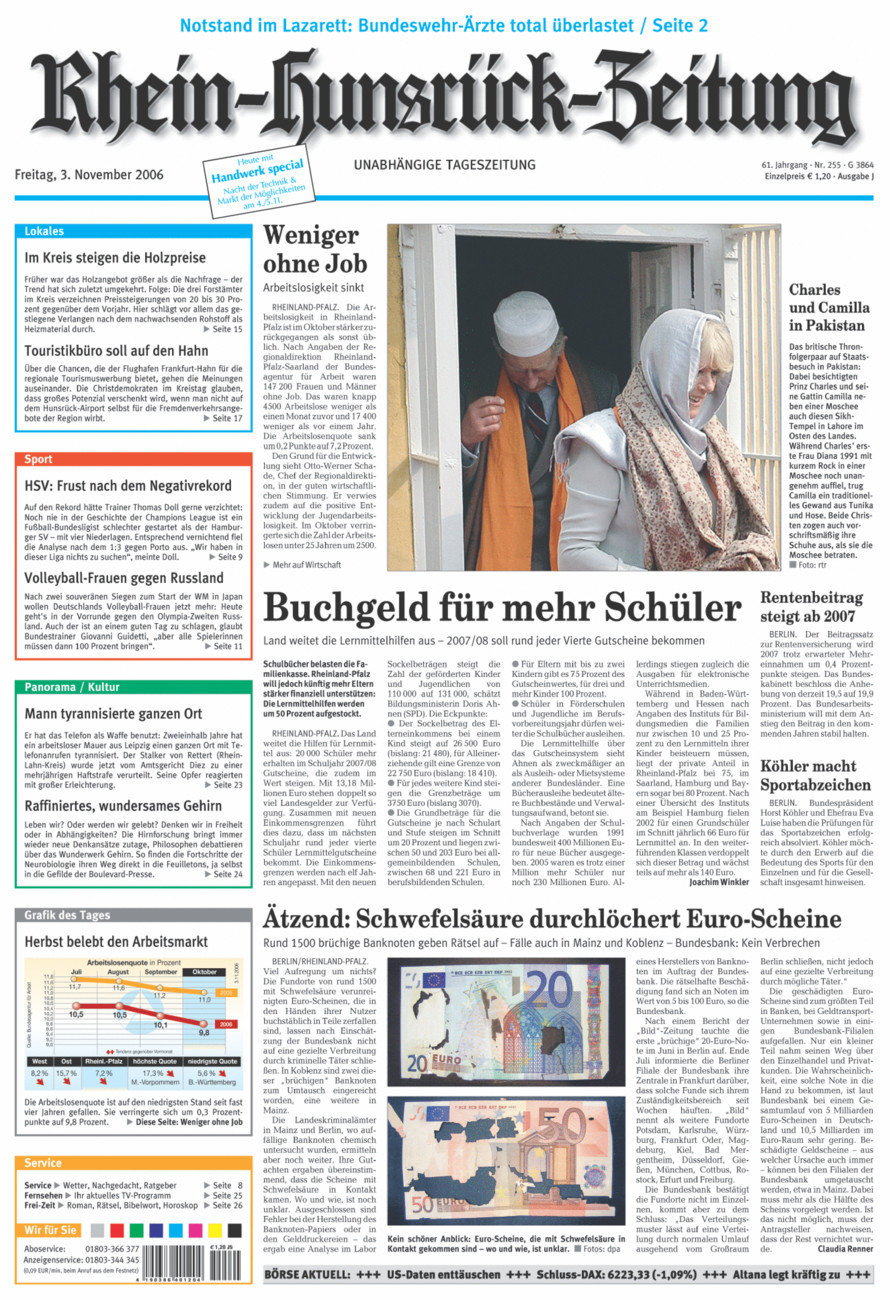 Rhein-Hunsrück-Zeitung vom Freitag, 03.11.2006