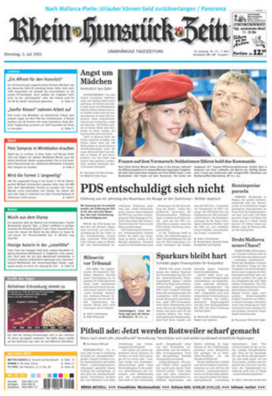 Rhein-Hunsrück-Zeitung vom Dienstag, 03.07.2001