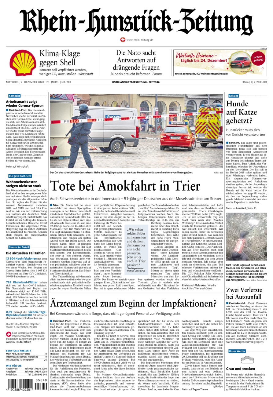 Rhein-Hunsrück-Zeitung vom Mittwoch, 02.12.2020