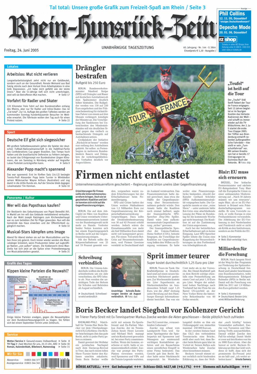 Rhein-Hunsrück-Zeitung vom Freitag, 24.06.2005