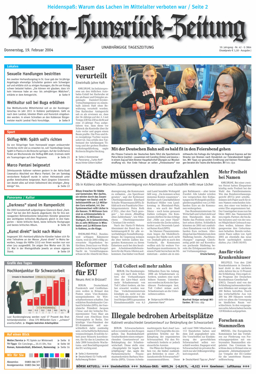 Rhein-Hunsrück-Zeitung vom Donnerstag, 19.02.2004