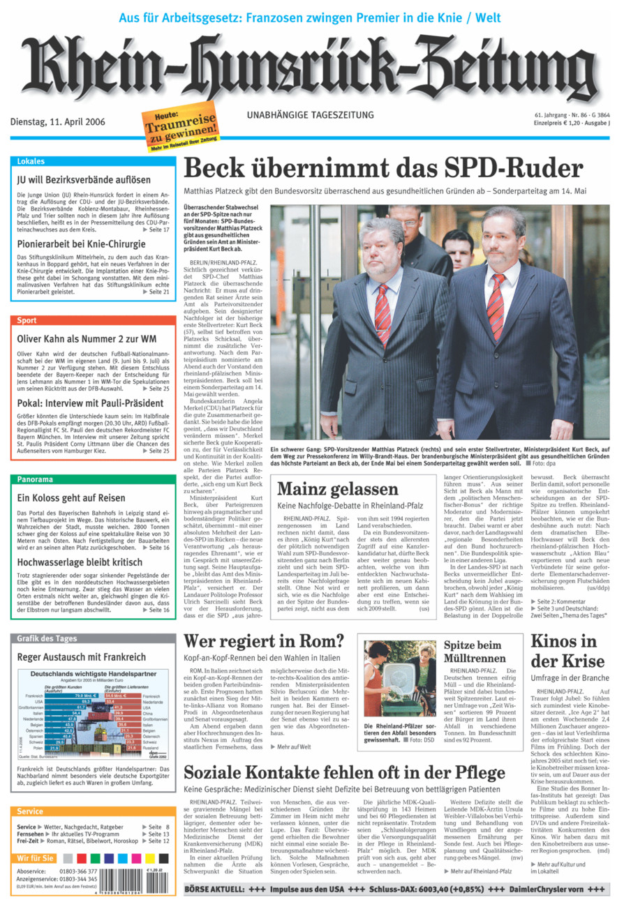 Rhein-Hunsrück-Zeitung vom Dienstag, 11.04.2006