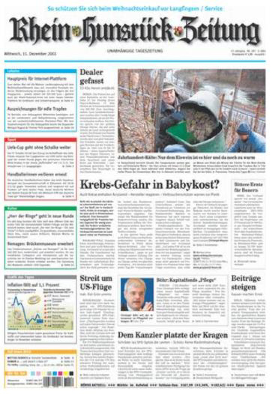 Rhein-Hunsrück-Zeitung vom Mittwoch, 11.12.2002