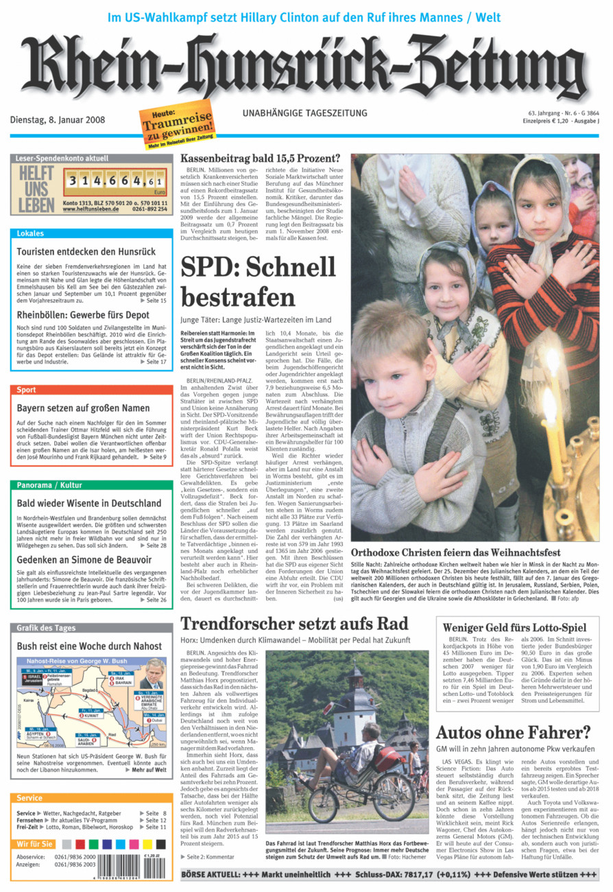 Rhein-Hunsrück-Zeitung vom Dienstag, 08.01.2008