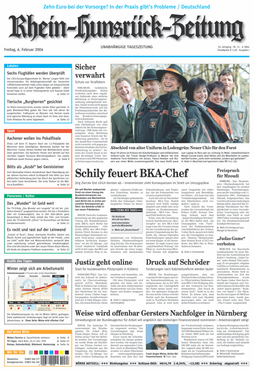 Rhein-Hunsrück-Zeitung vom Freitag, 06.02.2004