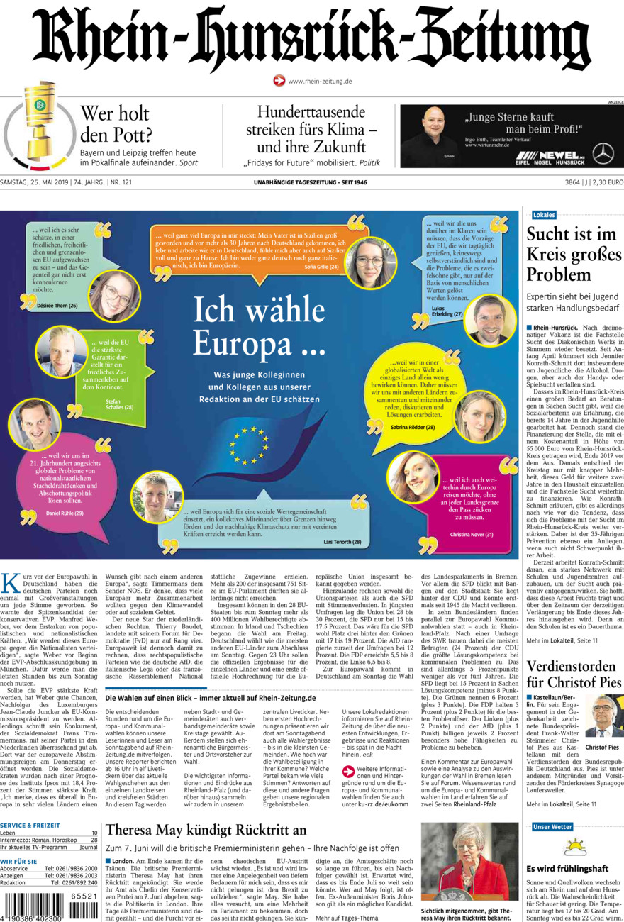 Rhein-Hunsrück-Zeitung vom Samstag, 25.05.2019