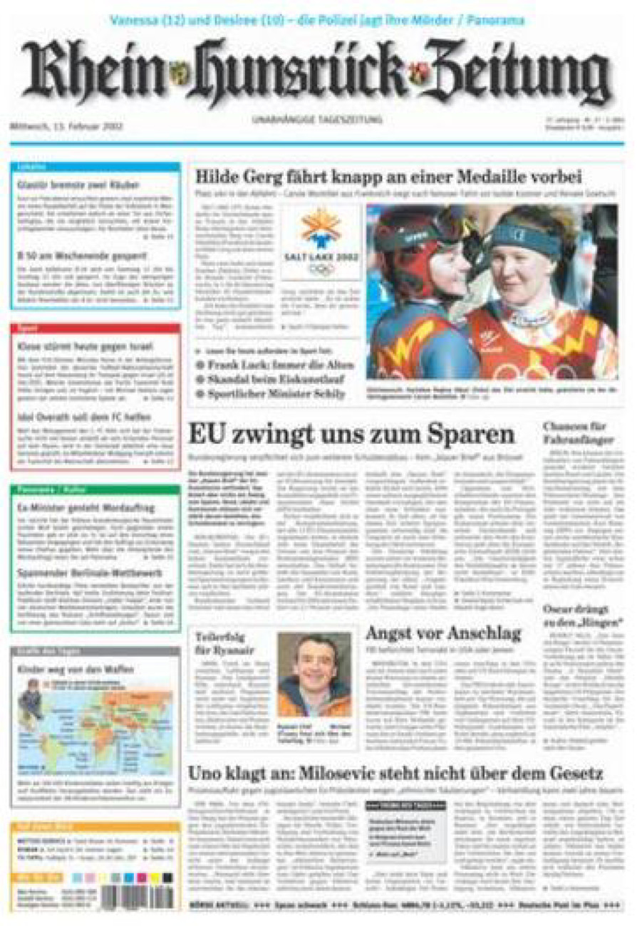 Rhein-Hunsrück-Zeitung vom Mittwoch, 13.02.2002