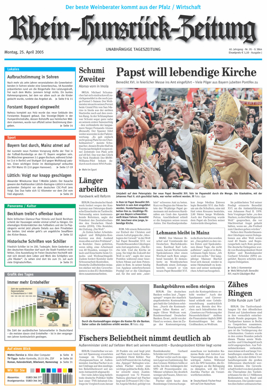 Rhein-Hunsrück-Zeitung vom Montag, 25.04.2005
