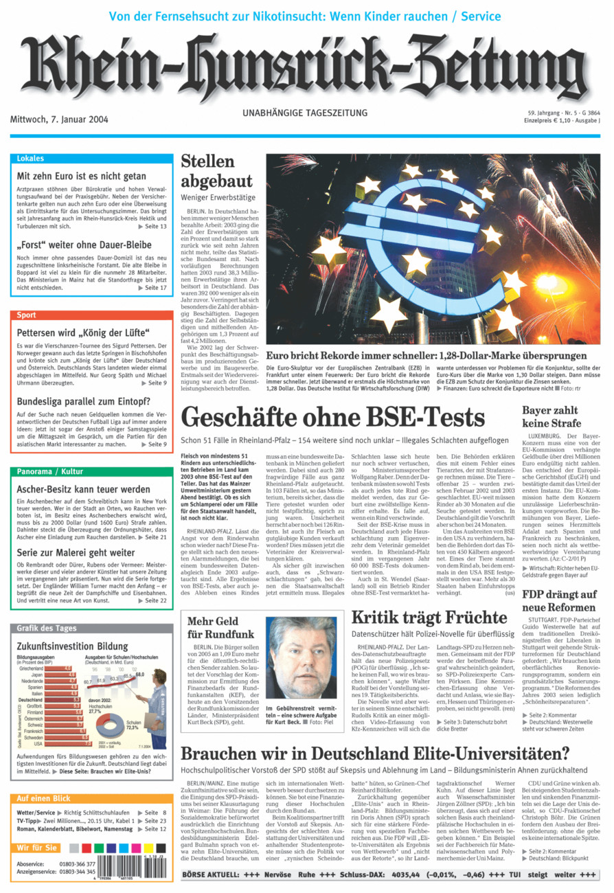 Rhein-Hunsrück-Zeitung vom Mittwoch, 07.01.2004