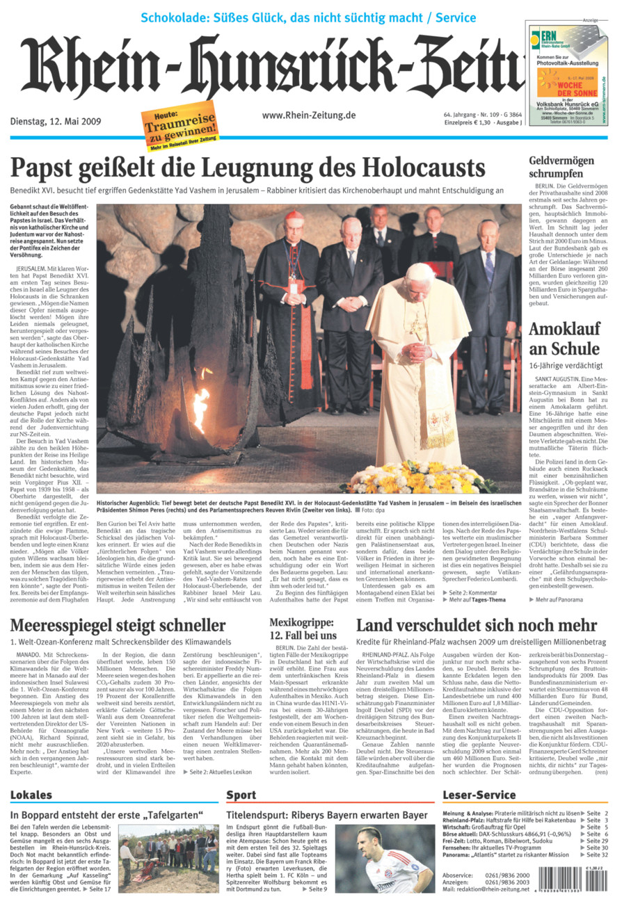Rhein-Hunsrück-Zeitung vom Dienstag, 12.05.2009