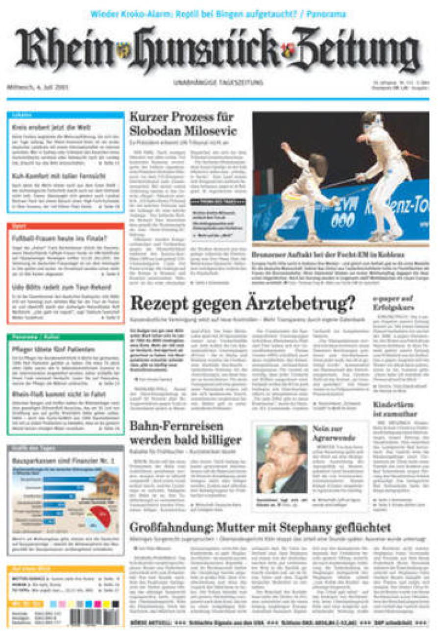 Rhein-Hunsrück-Zeitung vom Mittwoch, 04.07.2001