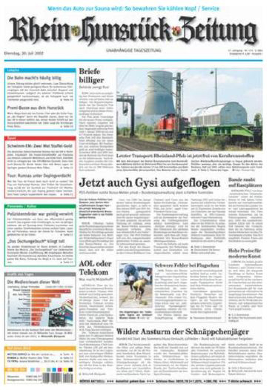 Rhein-Hunsrück-Zeitung vom Dienstag, 30.07.2002