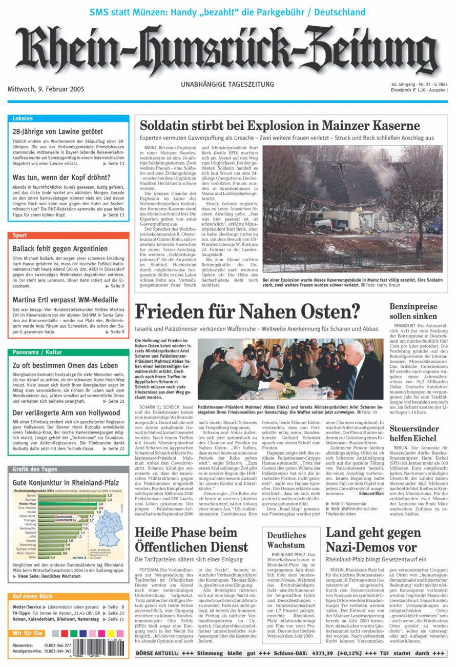 Rhein-Hunsrück-Zeitung vom Mittwoch, 09.02.2005