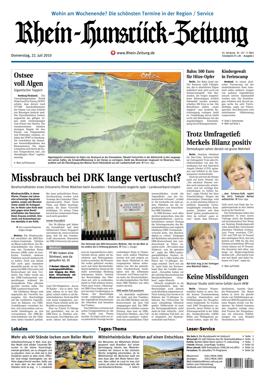 Rhein-Hunsrück-Zeitung vom Donnerstag, 22.07.2010