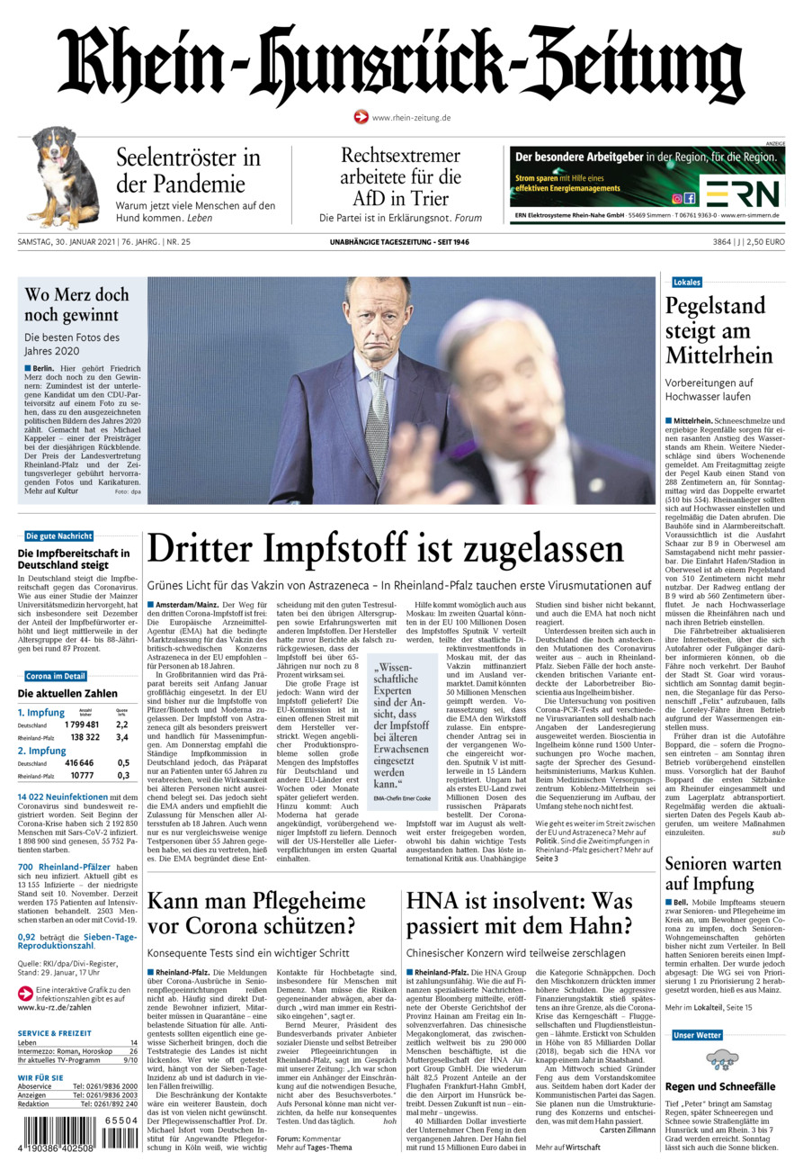 Rhein-Hunsrück-Zeitung vom Samstag, 30.01.2021