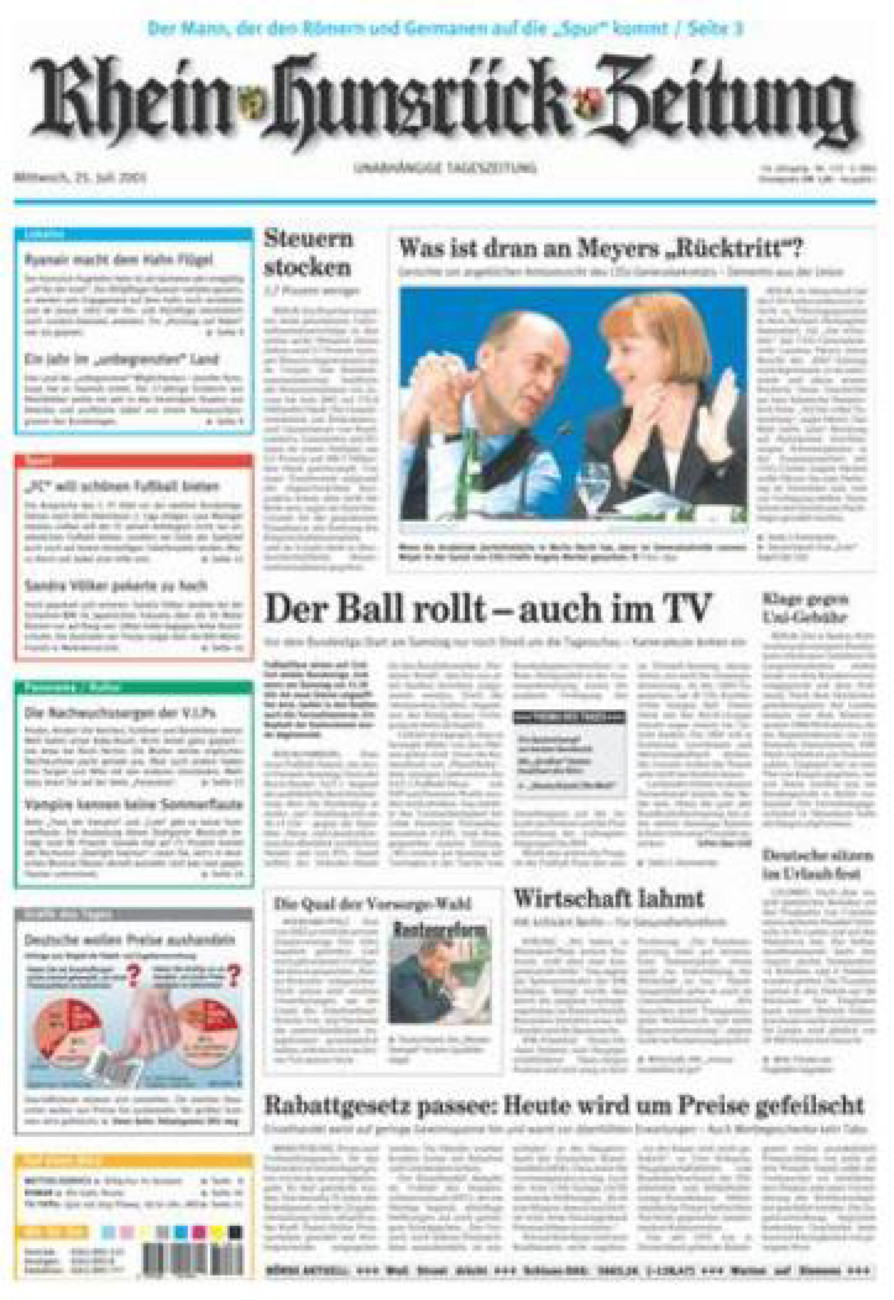 Rhein-Hunsrück-Zeitung vom Mittwoch, 25.07.2001