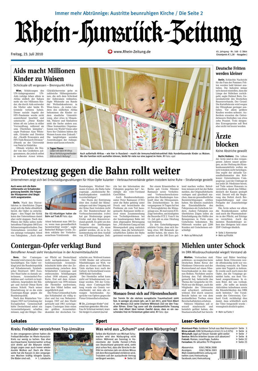 Rhein-Hunsrück-Zeitung vom Freitag, 23.07.2010