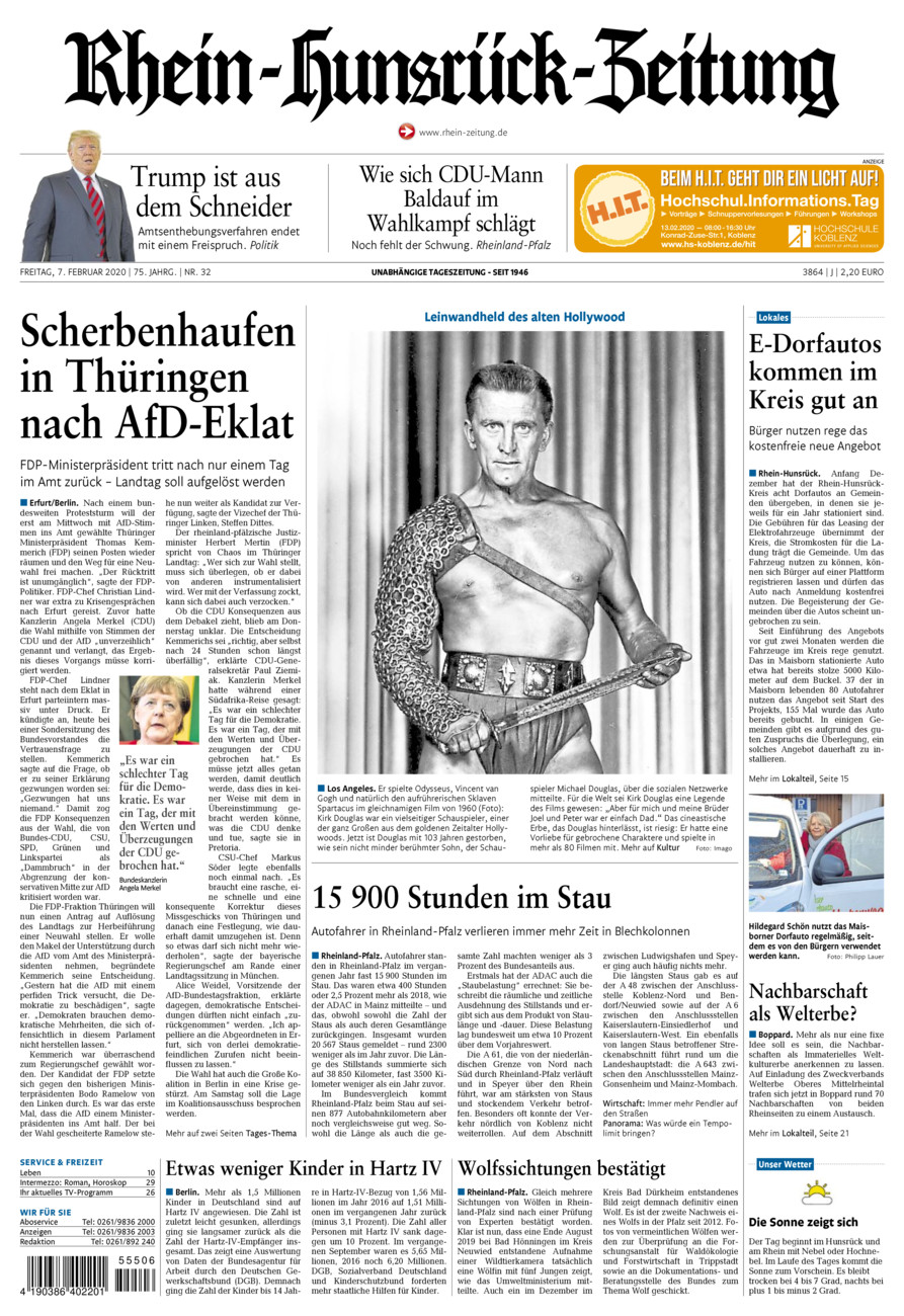 Rhein-Hunsrück-Zeitung vom Freitag, 07.02.2020