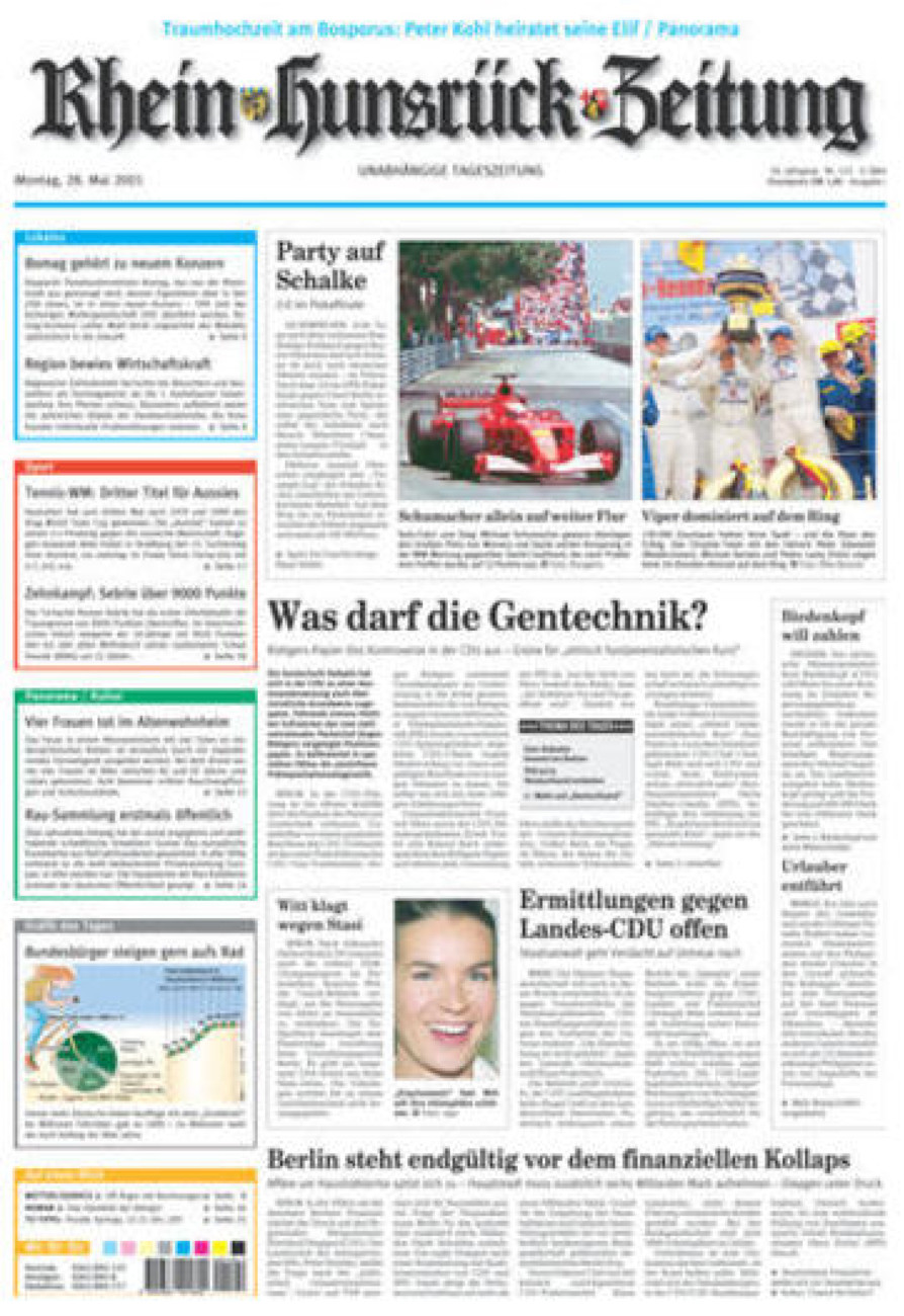 Rhein-Hunsrück-Zeitung vom Montag, 28.05.2001