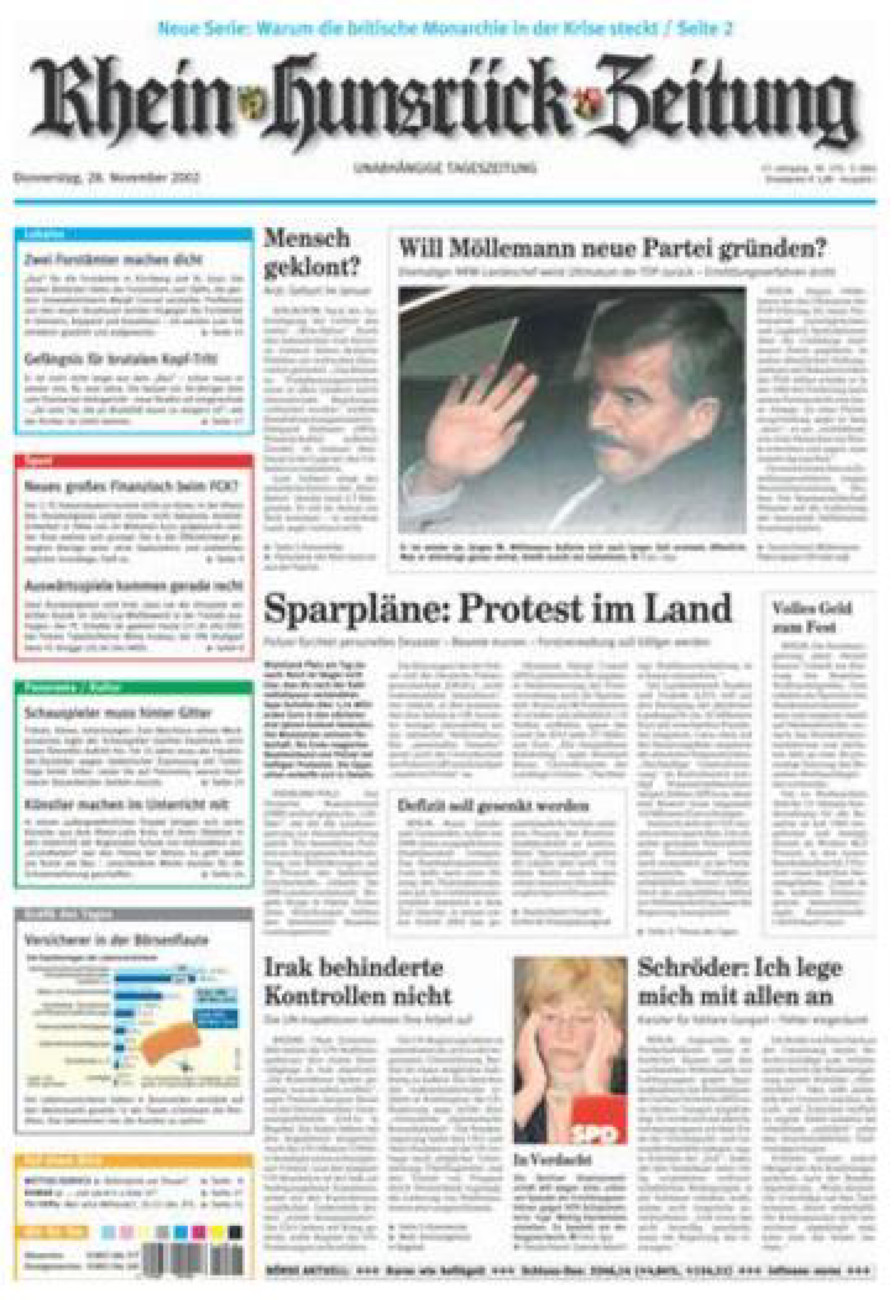 Rhein-Hunsrück-Zeitung vom Donnerstag, 28.11.2002
