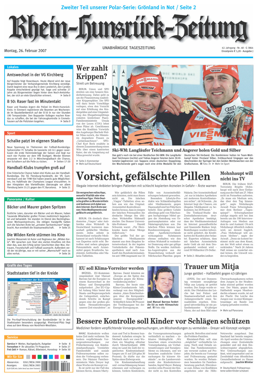 Rhein-Hunsrück-Zeitung vom Montag, 26.02.2007