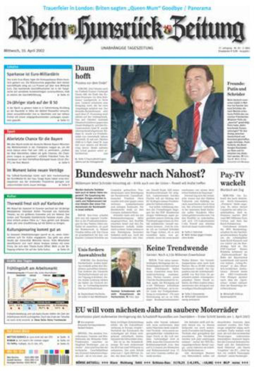 Rhein-Hunsrück-Zeitung vom Mittwoch, 10.04.2002