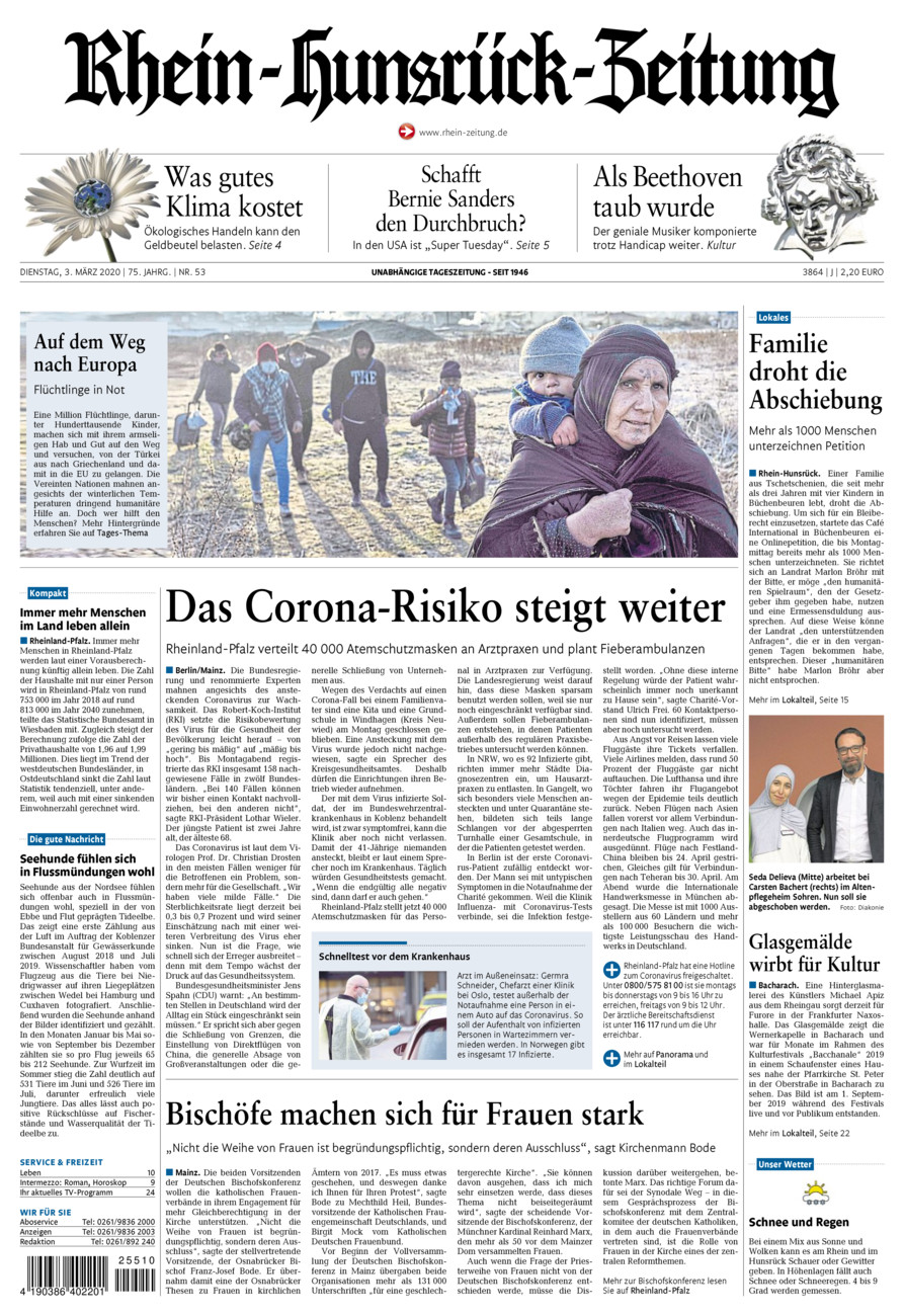Rhein-Hunsrück-Zeitung vom Dienstag, 03.03.2020