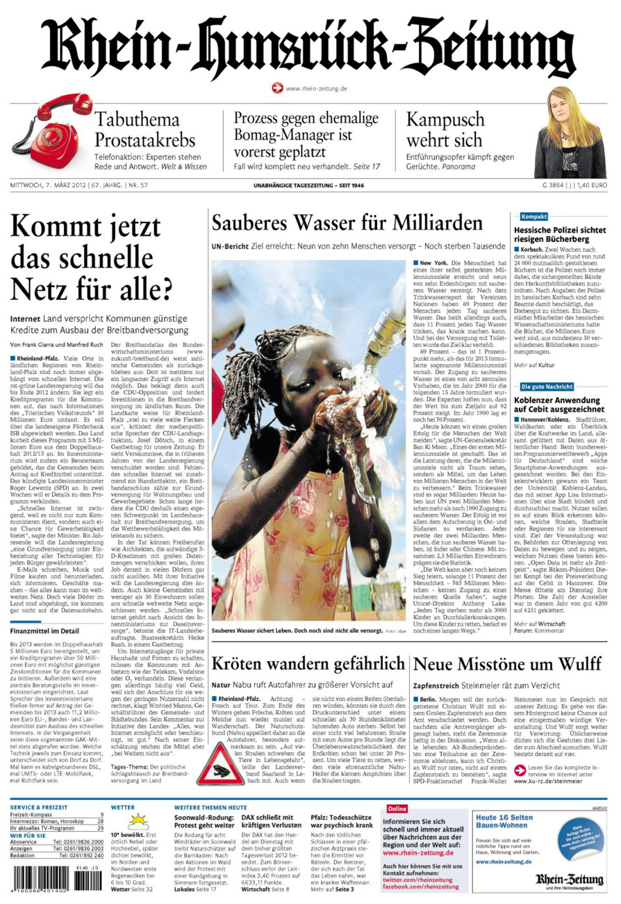 Rhein-Hunsrück-Zeitung vom Mittwoch, 07.03.2012