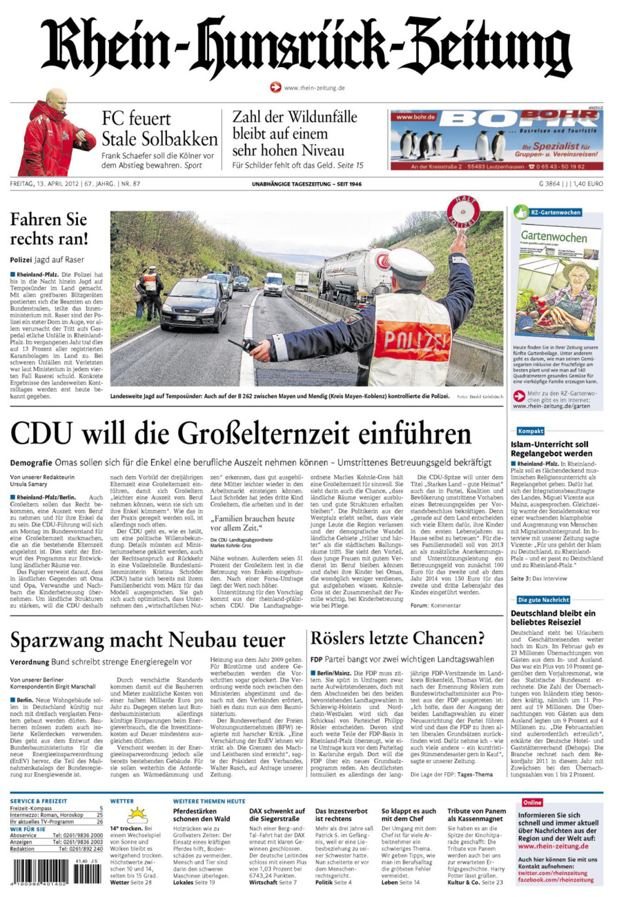 Rhein-Hunsrück-Zeitung vom Freitag, 13.04.2012