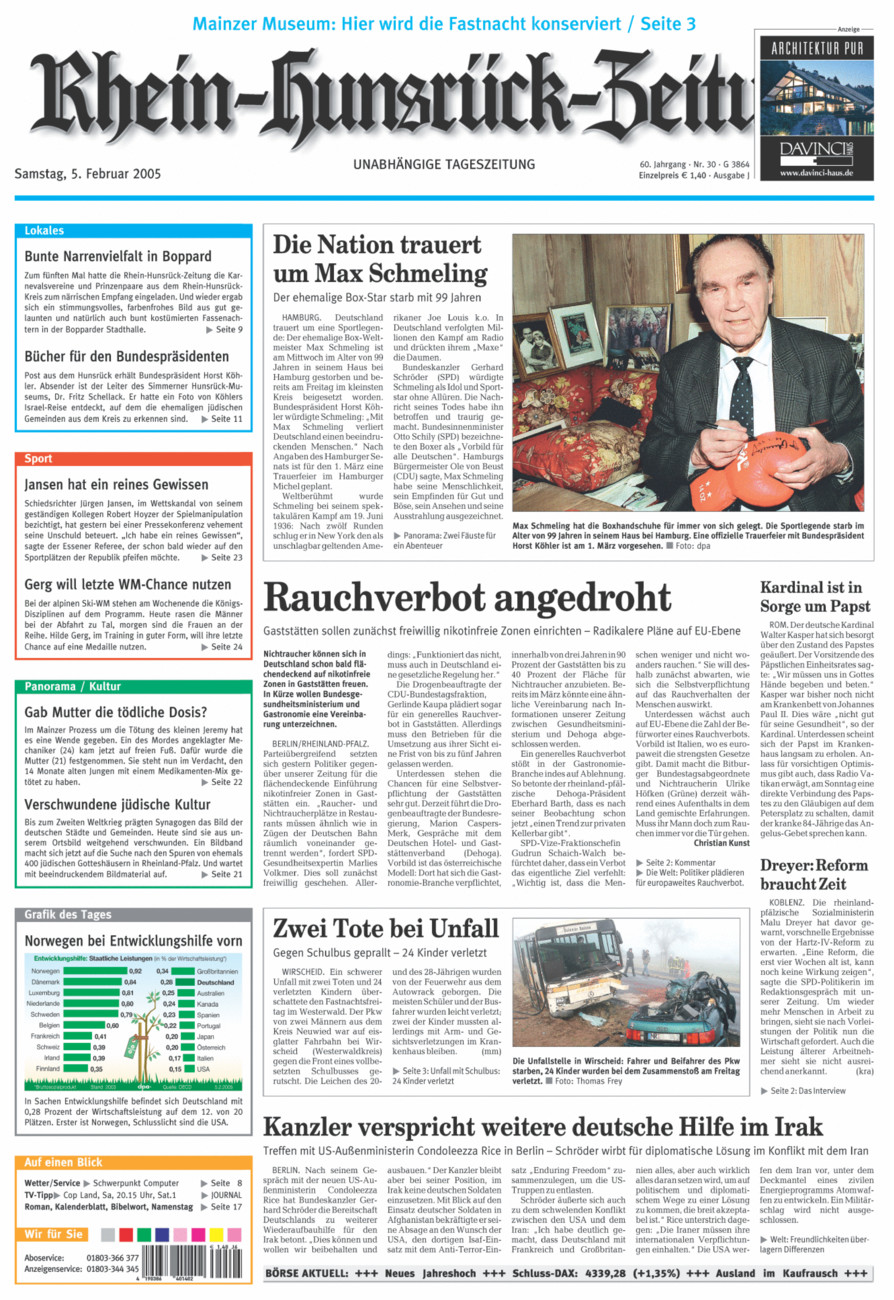 Rhein-Hunsrück-Zeitung vom Samstag, 05.02.2005