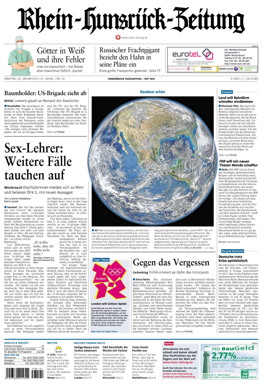 Rhein-Hunsrück-Zeitung vom Samstag, 28.01.2012